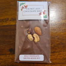 Load image into Gallery viewer, The Not Just Chocolate Shop Milk Chocolate Salted Mixed Nuts Bar