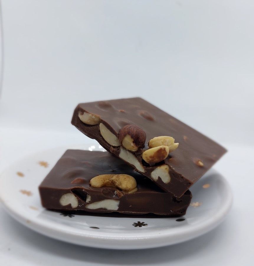 The Not Just Chocolate Shop Milk Chocolate Salted Mixed Nuts Bar
