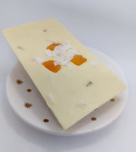 Load image into Gallery viewer, The Not Just Chocolate Shop White Chocolate Apricot and Coconut Bar